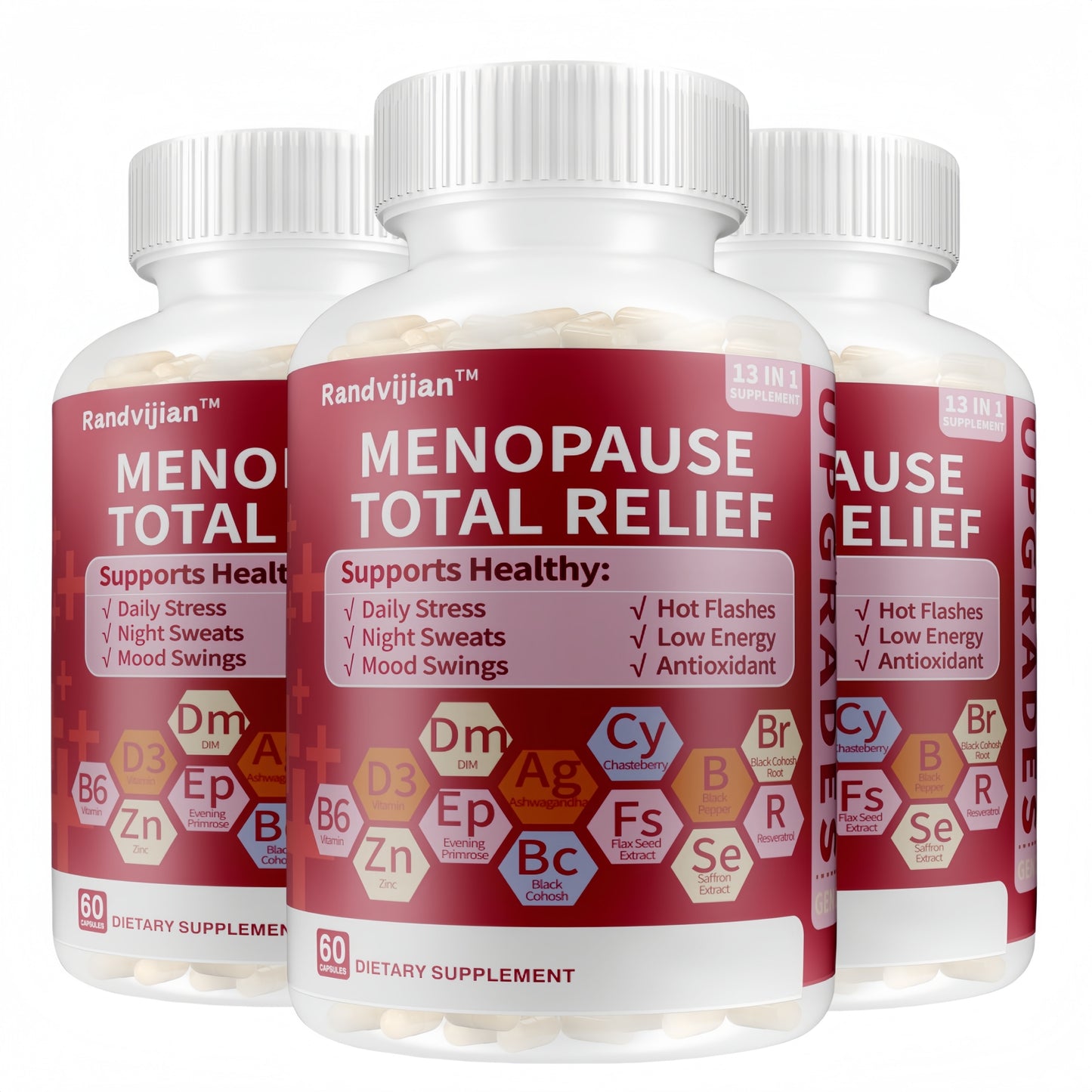 Upgraded Model Generation 2-Menopause Relief, Natural Formula with DIM, Chasteberry, Black Cohosh, Flax Seed &Primrose for Hormone Balance, Hot Flashes, Night Sweats, Mood Swings