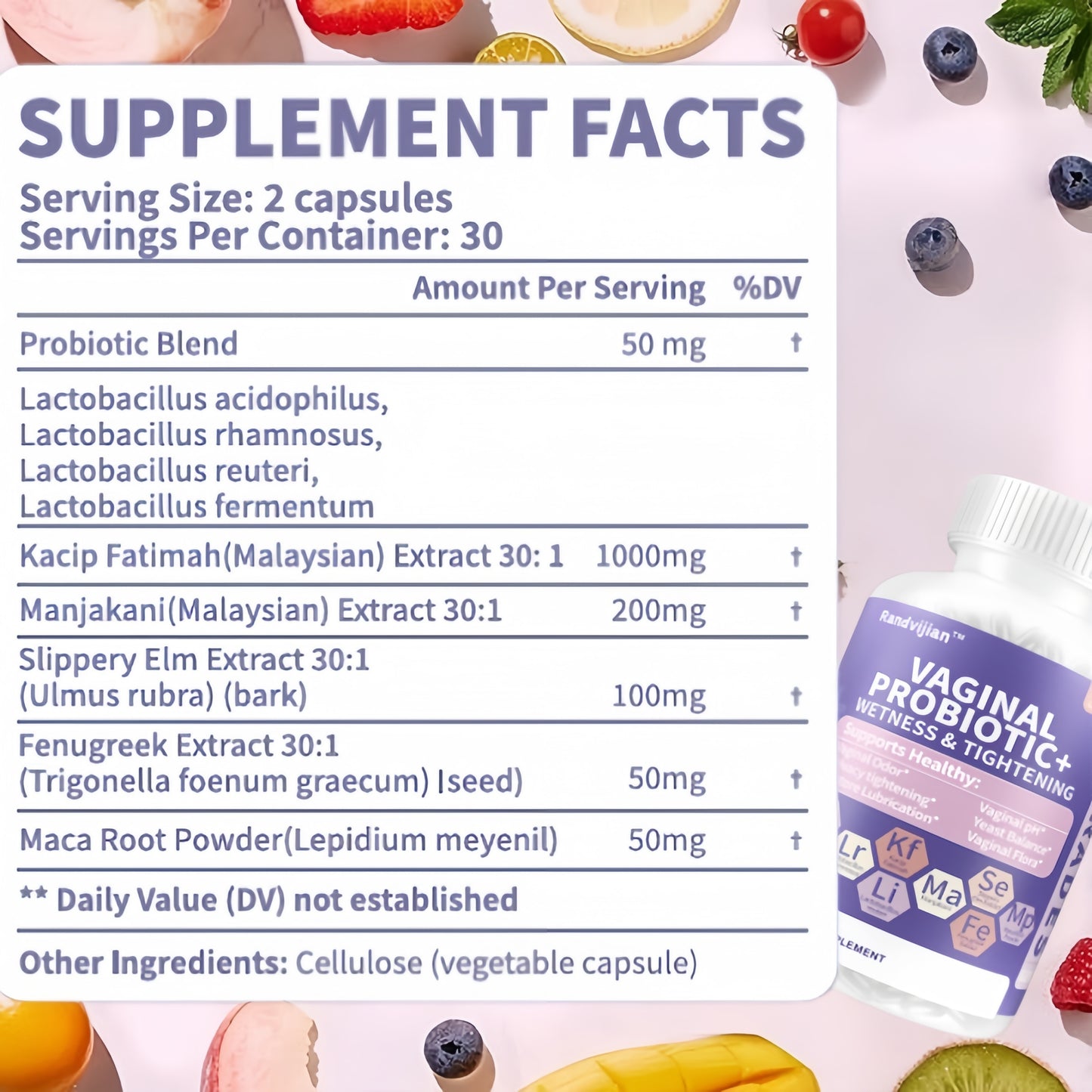 Upgraded Model Generation 2- Advanced Feminine Care - Comfort, with Kacip Fatimah, Fenugreek, Slippery Elm Bark, Manjakani, and Maca Root5B CFU with Prebiotics and Cranberry Extract | pH Balance, Odor Control, Yeast Balance, & Feminine Health