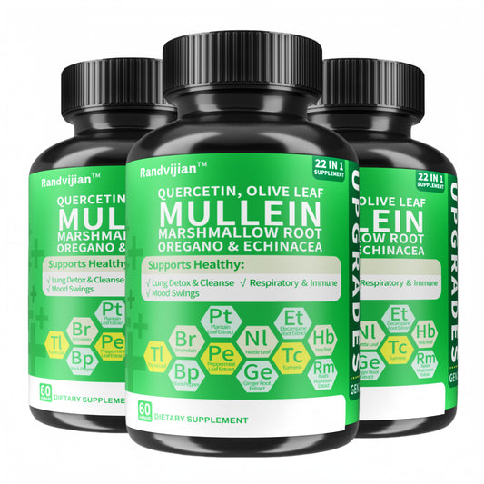 Upgraded Model Generation 2-Lung Supplement With Mullein Leaf, Vitamin C&D3, Selenium, Zinc, Quercetin & Bromelain, Lung Health Formula Herbal For Respiratory, Breathing & Bronchial Health